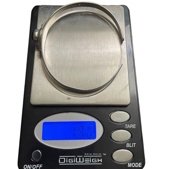 Black Onyx Sterling Silver Cuff Bracelet 18.8 g - Picture 5 of 6